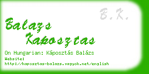 balazs kaposztas business card