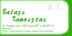 balazs kaposztas business card